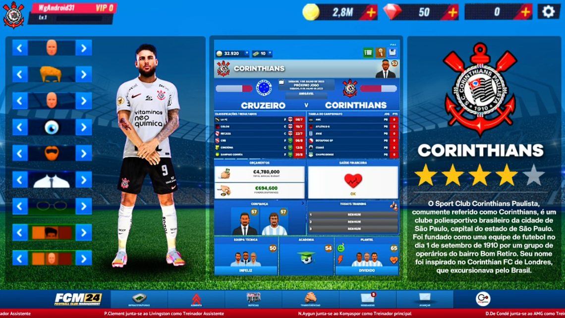 LANÇOU O MAIS NOVO JOGO DE FUTEBOL PARA CELULAR ANDROID – COM COLETIVA DE IMPRENSA PERSONALIZAÇÃO