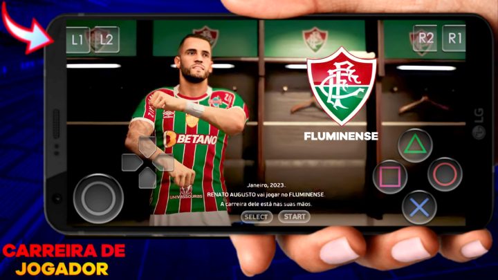 ESTE JOGO DE FUTEBOL PARA ANDROID É IGUAL VIDA DE JOGADOR CONTROLE QUALQUER JOGADOR