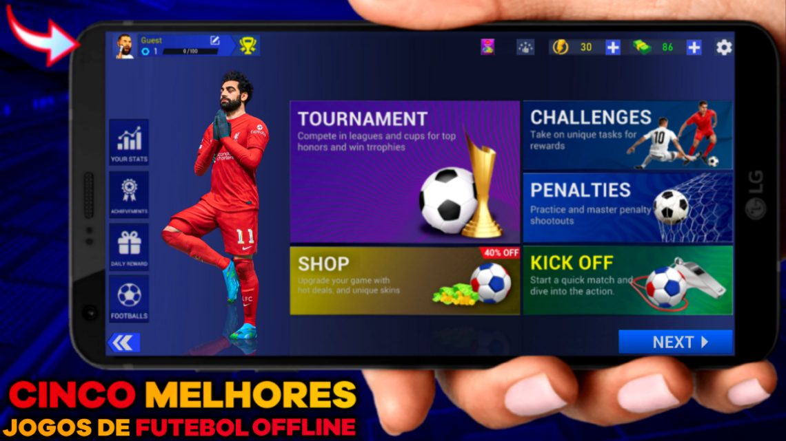 CINCO MELHORES JOGOS DE FUTEBOL OFFLINE PARA ANDROID