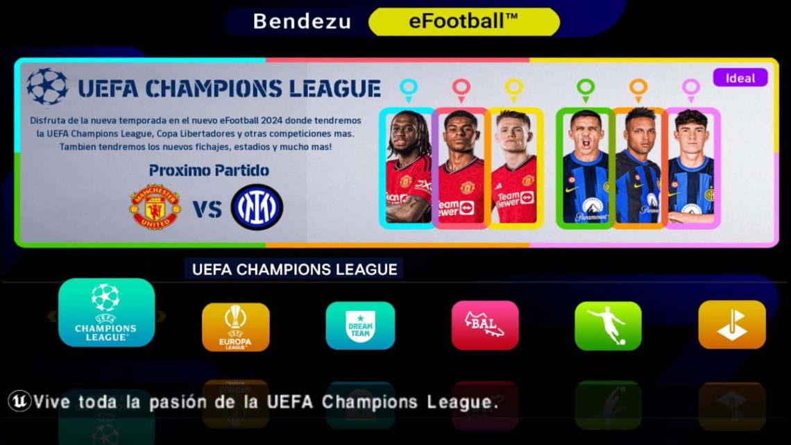 EFOOTBALL 2024 COM CÂMERA PS5, EUROPA LEAGUE E CHAMPIONS