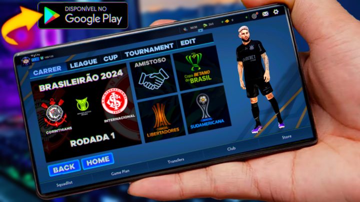 LANÇOU NA PLAYSTORE!!! O JOGO DE FUTEBOL PERFEITO PARA CELULAR FRACO CIM TIMES E LIGAS 2024