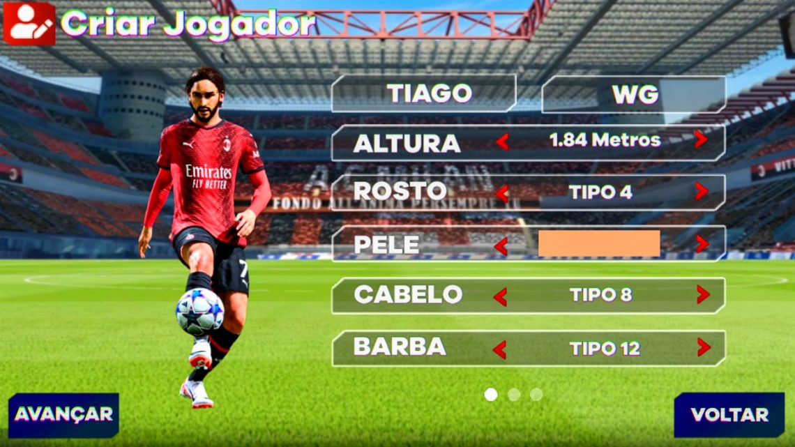 PERFEITO!!! NESTE INCRIVEL JOGO DE FUTEBOL ANDROID VOCÊ CRIA SEU JOGADOR COM MODO DE JOGO DIFERENTE