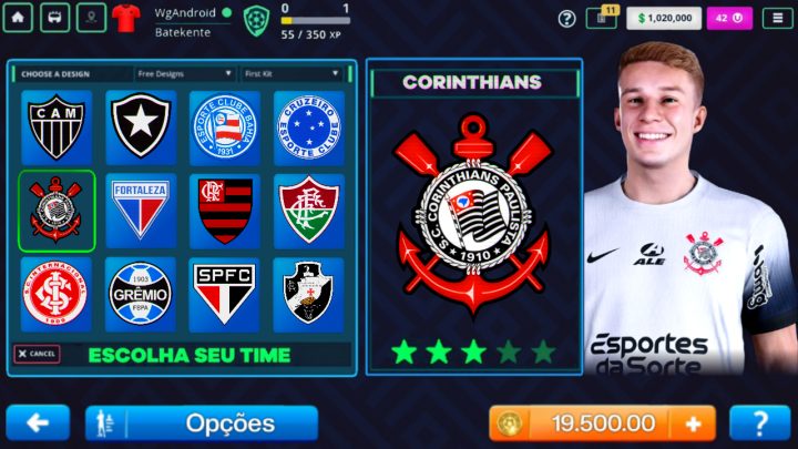 ESTA DE VOLTA ESTE INCRIVEL JOGO DE FUTEBOL PARA CELULAR ANDROID | COM TIMES BEASILEIROS E CARREIRA